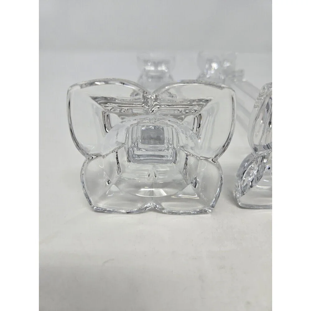 VINTAGE 1990S MIKASA LEAD CRYSTAL CANDLESTICKS SET OF 2 THE PETALS